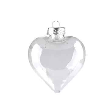   Bortnyi díszítésre - szív, medál - 1 Transparent szív (6 db-os csomagolás)