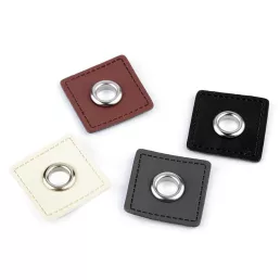 Ringli bőr négyzettel varrható, 8 mm