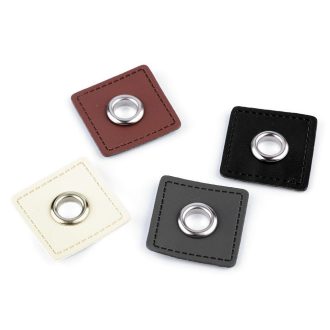 Ringli bőr négyzettel varrható, 8 mm