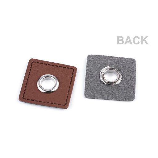 Ringli bőr négyzettel varrható, 8 mm