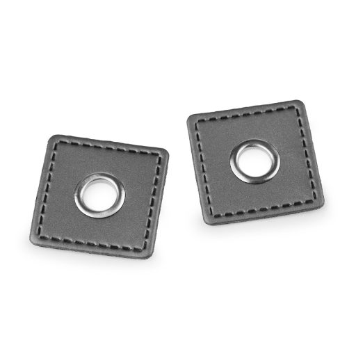 Ringli bőr négyzettel varrható, 8 mm