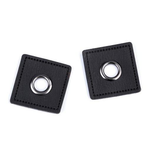 Ringli bőr négyzettel varrható, 8 mm