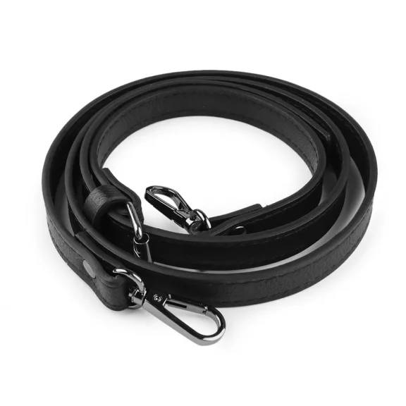 Műbőr heveder / táskafül karabinerrel hossza szélessége 1,5 cm - 7 fekete fekete nikkel (1 db-os csomagolás) Műbőr heveder / táskafül karabinerrel hossza szélessége 1,5 cm - 7 fekete fekete nikkel (1 db-os csomagolás)