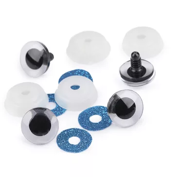 Biztonsági szemeg glitterekkel Ø20 mm - 2 kék (4 szett)
