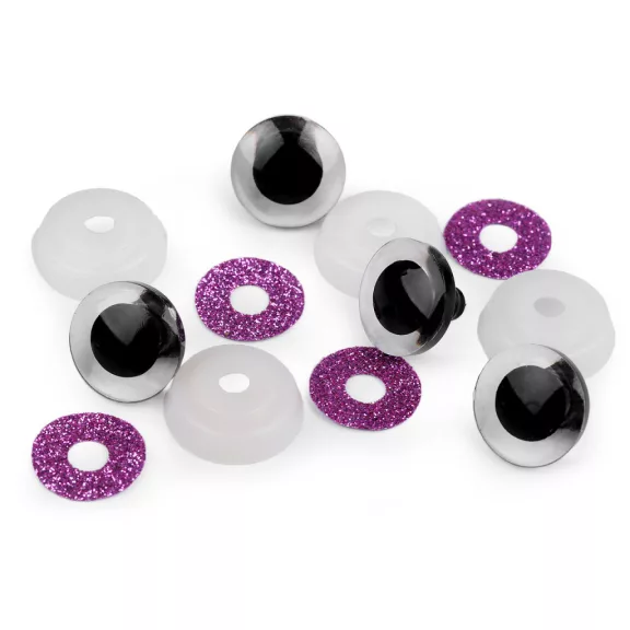 Biztonsági szemeg glitterekkel Ø20 mm - 4 lila (20 szett) Biztonsági szemeg glitterekkel Ø20 mm - 4 lila (20 szett)