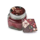 Kis illat mécses üvegben névkártyával 28 g - 28 (Mulled wine) vörös bordó (24 db-os csomagolás)