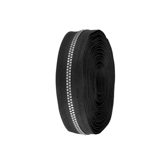Fogazott cipzár No 5 mm folyóméter - 3 fekete fekete nikkel Fogazott cipzár No 5 mm folyóméter - 3 fekete fekete nikkel