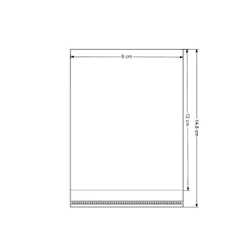   PP ragasztócsíkos celofán tasak jellegű BOPP tasak 8x12 cm - átlátszó (100 db-os csomagolás)