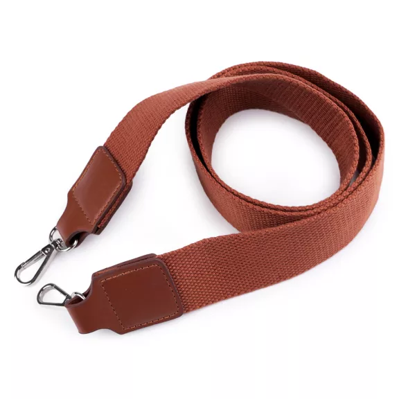 Textil táskafül / heveder karabinerrel szélessége 3,8 cm - 2 barna konyak nikkel (1 db-os csomagolás) Textil táskafül / heveder karabinerrel szélessége 3,8 cm - 2 barna konyak nikkel (1 db-os csomagolás)