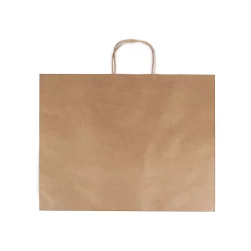   papírtáska sodrott füles 40x43 cm - természetes barna (100 db-os csomagolás)