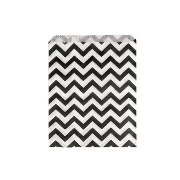 Papír zacskó chevron, pötty 13x17 cm - 1 fehér-fekete chevron (100 db-os csomagolás) Papír zacskó chevron, pötty 13x17 cm - 1 fehér-fekete chevron (100 db-os csomagolás)