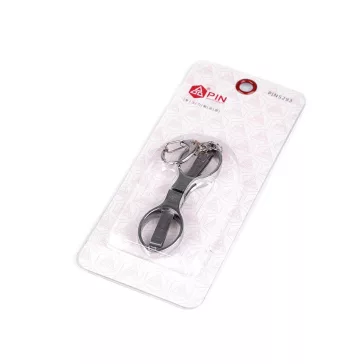   Olló PIN összecsukható, karabinerrel hossza 9,5 cm repűlők - nikkel (3 db-os csomagolás)