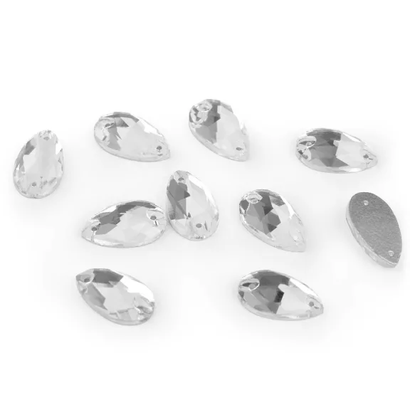 Csepp alakú varrható csiszolt kő - crystal (12 db-os csomagolás) Csepp alakú varrható csiszolt kő - crystal (12 db-os csomagolás)