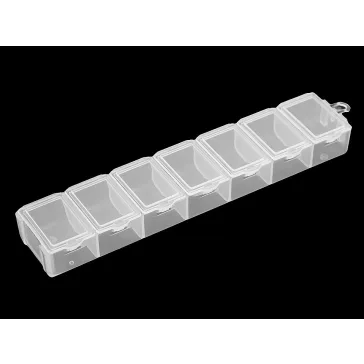   Műanyag rekeszes doboz / tároló 1,8x3,4x15 cm - Transparent (20 db-os csomagolás)