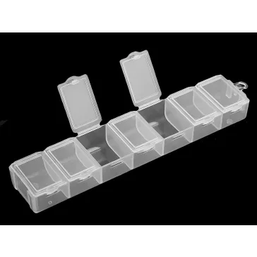   Műanyag rekeszes doboz / tároló 1,8x3,4x15 cm - Transparent (20 db-os csomagolás)