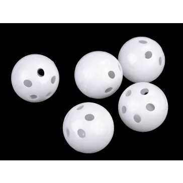   Gömbölyű csörgő Ø33 mm - fehér (100 db-os csomagolás)