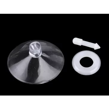   Tapadókorong dekorációk rögzítéséhez biztosítékkal Ø40 mm - Transparent (100 szett)