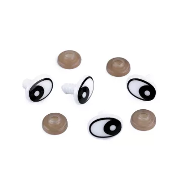   Biztosnágos szemek 12x16 mm biztosítékkal - fekete (120 szett)