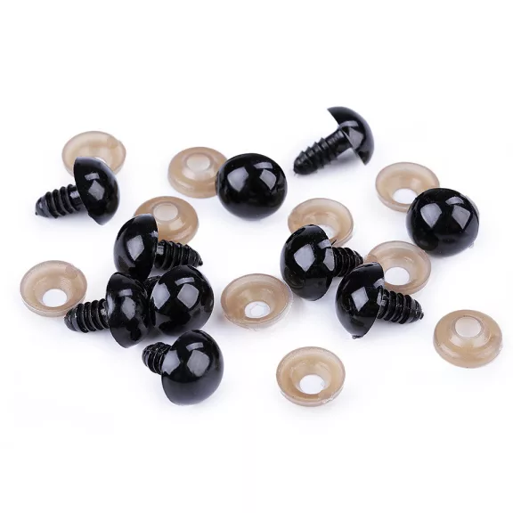 Biztonságos szemek Ø14 mm - fekete (50 szett) Biztonságos szemek Ø14 mm - fekete (50 szett)