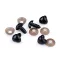 Biztonságos orrocska szív 12x13 mm - fekete (5 szett)