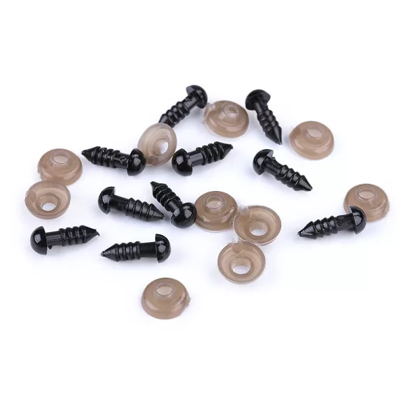 Biztonságos szemek Ø6 mm - fekete (50 szett) Biztonságos szemek Ø6 mm - fekete (50 szett)
