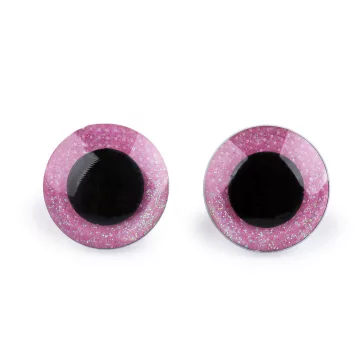 Biztonsági szemek glitterrel Ø25 mm - 2 pink (144 szett)