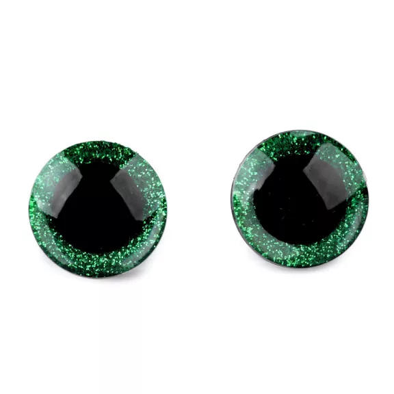 Biztonsági szemek glitterrel Ø25 mm - 5 élénkzöld (144 szett) Biztonsági szemek glitterrel Ø25 mm - 5 élénkzöld (144 szett)