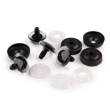 Biztonsági szemek glitterrel Ø25 mm - 10 fehér (24 szett)