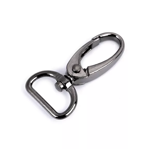 Fém forgós karabiner 20 mm-es befűző - 2 nikkel fekete (2 db-os csomagolás) Fém forgós karabiner 20 mm-es befűző - 2 nikkel fekete (2 db-os csomagolás)