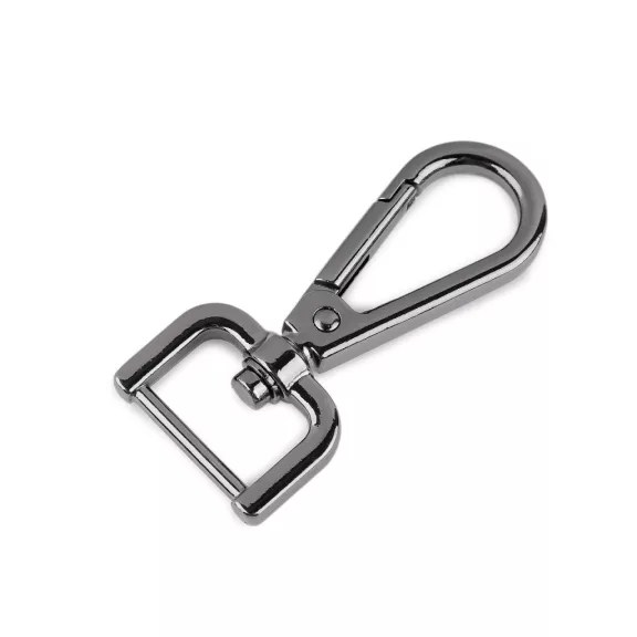 Fém forgós karabiner 20 mm-es befűző - 2 nikkel fekete (1 db-os csomagolás) Fém forgós karabiner 20 mm-es befűző - 2 nikkel fekete (1 db-os csomagolás)