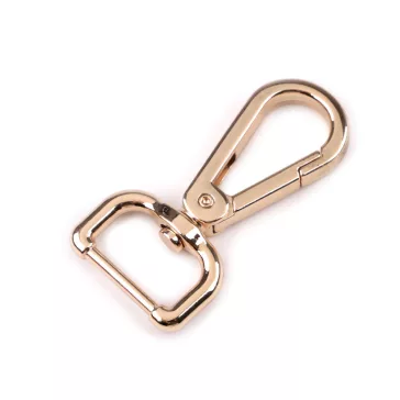   Fém forgós karabiner 20 mm-es befűző - 6 rózsaarany (20 db-os csomagolás)