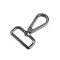 Fém forgós karabiner 30 mm-es befűző - 2 nikkel fekete (1 db-os csomagolás)