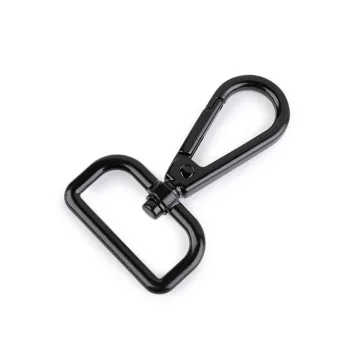   Fém forgós karabiner 30 mm-es befűző - 5 fekete lakk (1 db-os csomagolás)