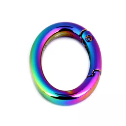 Karabiner karika / ovál táskára / szivárváonyos kulcs
