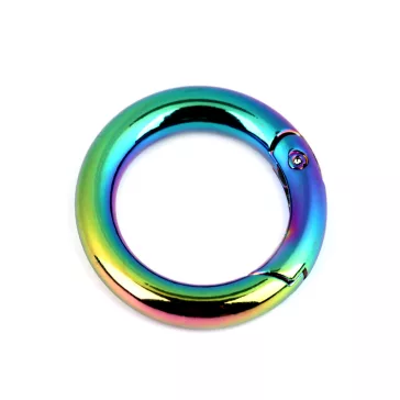   Karabiner karika / ovál táskára / szivárváonyos kulcs - 1 multicolor karika (1 db-os csomagolás)