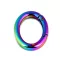 Karabiner karika / ovál táskára / szivárváonyos kulcs - 2 multicolor ovál (10 db-os csomagolás)