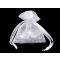 Ajándék zsákocska 8x10,5 cm organza shine - 1 fehér (10 db-os csomagolás)