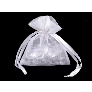   Ajándék zsákocska 8x10,5 cm organza shine - 1 fehér (120 db-os csomagolás)