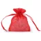 Ajándék zsákocska 8x10,5 cm organza shine - 7 piros (10 db-os csomagolás)