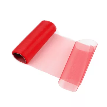   Organza / organtin / szalag közepes fényű szélessége 14,5 cm - 193 eper piros (72 m-os csomagolás)