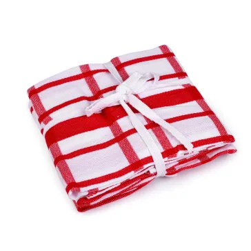   Pamut konyhai törlő kockamintás 50x70 cm egiptomi pamut - 1 piros (12 db-os csomagolás)