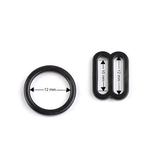 Rövidítő és karika fehérneműre szélessége 12 mm műanyag