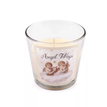   Karácsonyi illat mécses üvegben 120 g - 6 (Angel Wings) krém világos (12 db-os csomagolás)