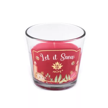  Karácsonyi illat mécses üvegben 120 g - 14 (Let it Snow) piros (1 db-os csomagolás)