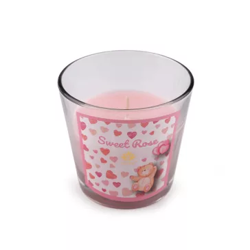   Karácsonyi illat mécses üvegben 120 g - 23 (Sweet Rose) rózsaszín világos (1 db-os csomagolás)