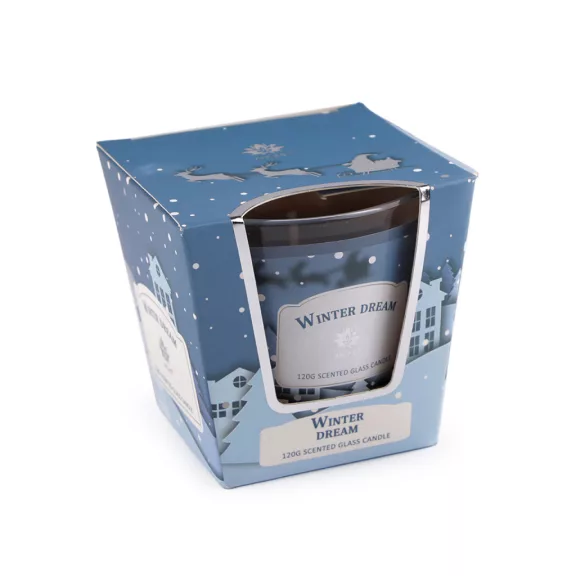 Karácsonyi illat mécses üvegben 120 g - 24 (Winter Dream) jégkék (12 db-os csomagolás) Karácsonyi illat mécses üvegben 120 g - 24 (Winter Dream) jégkék (12 db-os csomagolás)