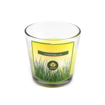   Karácsonyi illat mécses üvegben 120 g - 25 (Citronella) sárga (12 db-os csomagolás)