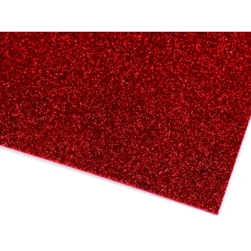   Habgumi Moosgummi csillámporos öntapadós 20x30 cm - 3 piros (60 db-os csomagolás)