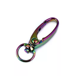 Fém forgós karabiner 9 mm-es befűző szivárványos