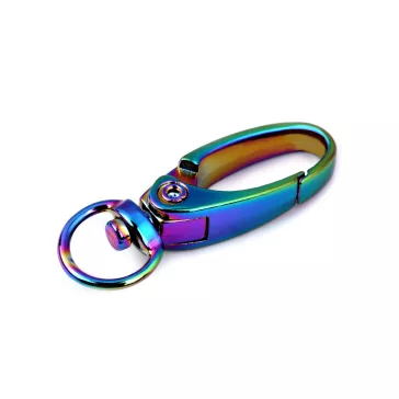   Fém forgós karabiner 9 mm-es befűző szivárványos - multicolor (100 db-os csomagolás)